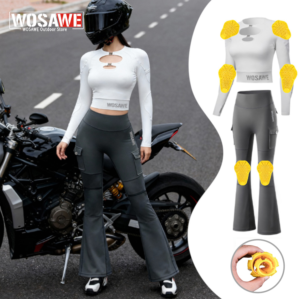 Motorcycle Gear Jacket Women - WOSAWE Set Giacca e Pantaloni da