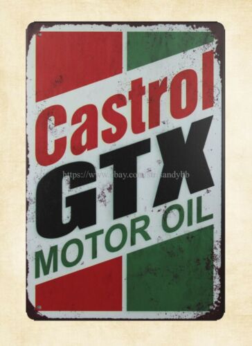 Castrol Oil Gtx - Targa in metallo con riproduzioni di