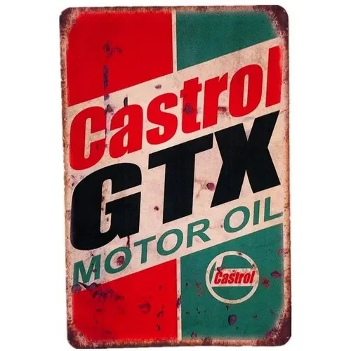 Castrol Oil Gtx - Targa in metallo Castrol GTX per
