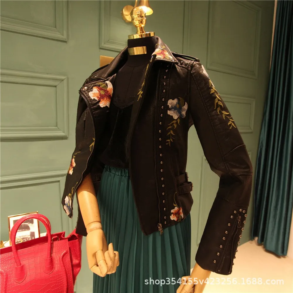 Ricamo floreale giacca in ecop - Riding Jacket Leather recensione e prezzo