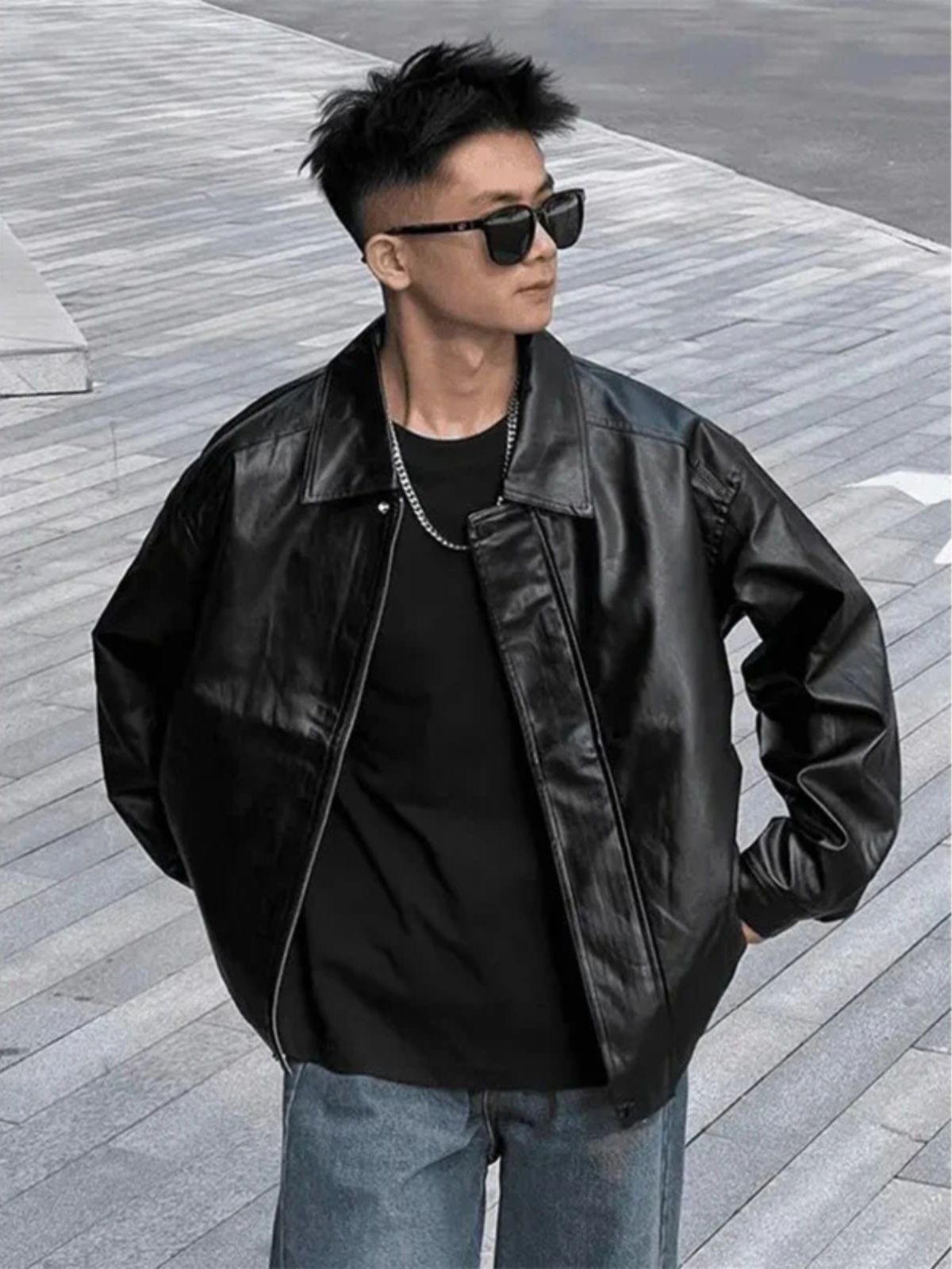 Giacca in Pelle PU Nera da Uom - Riding Jacket Leather recensione e prezzo